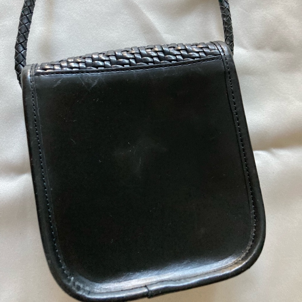 Brighton Shoulder Bag Mini Petite Silver Butterfly Woven & Croco Black Leather - Picture 3 of 8